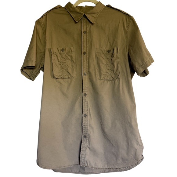 Vintage Denim Supply Ralph Lauren Tan Twill Safari Field Shirt Size Large - Picture 1 of 12